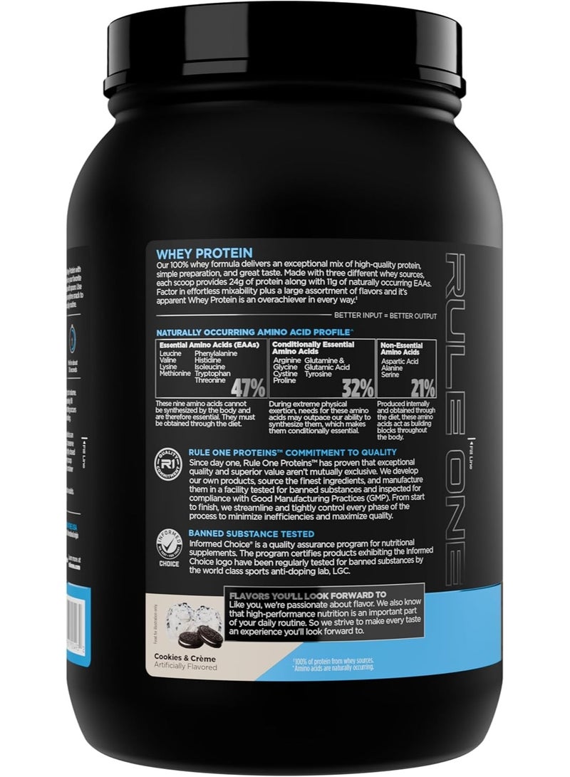 Rule1 Rule 1 Whey Protein – 24g Fast-Acting Protein from All-Whey Sources with Naturally Occurring EAAs & BCAAs for Workout Recovery or Anytime Use, Cookies and Cream - Image 3
